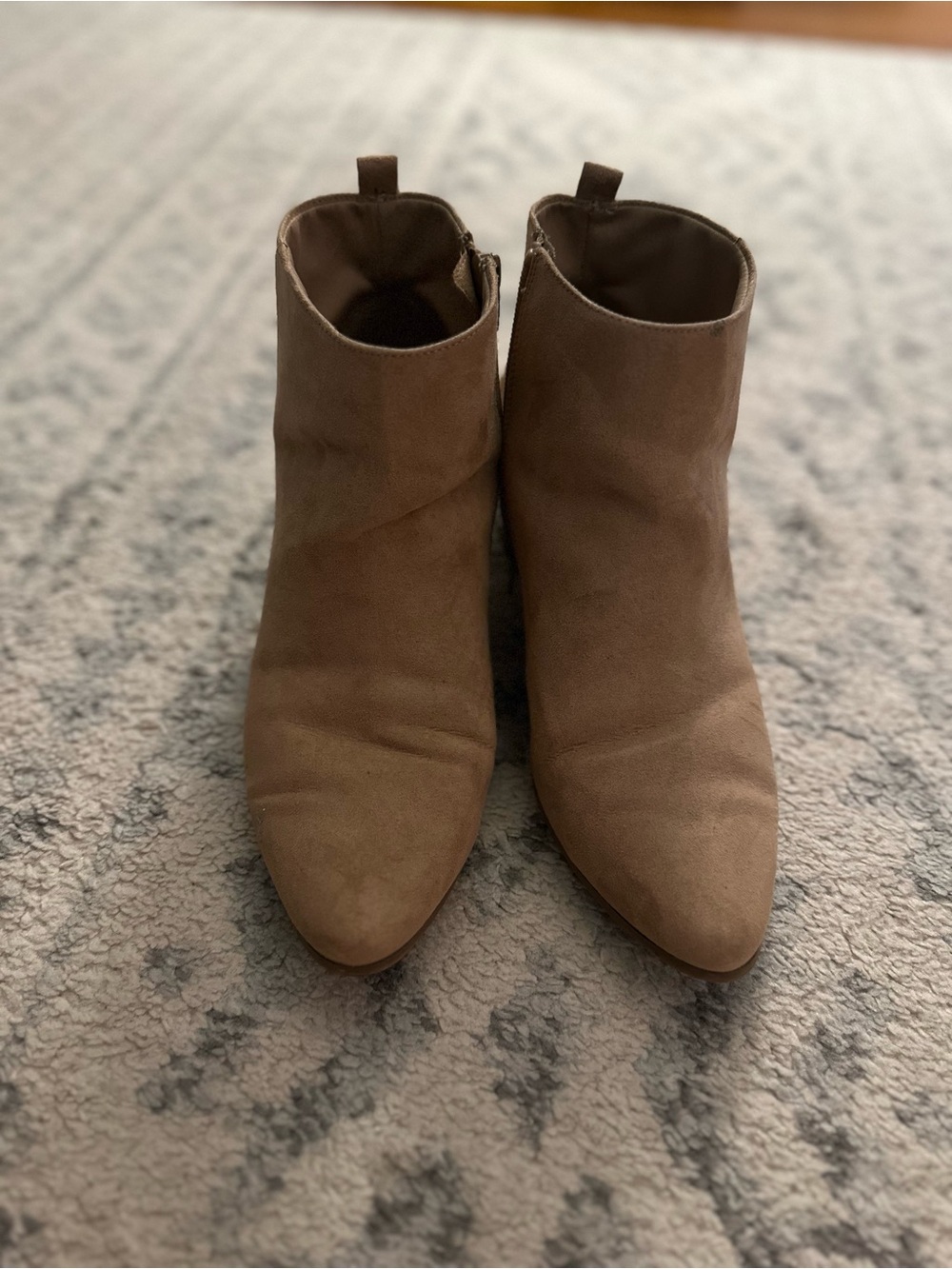 Old Navy Brown Suede Pointed Toe Ankle Booties